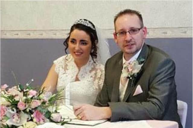 Stacey and Daniel tied the knot in an emotional ceremony at Doncaster Royal Infirmary.