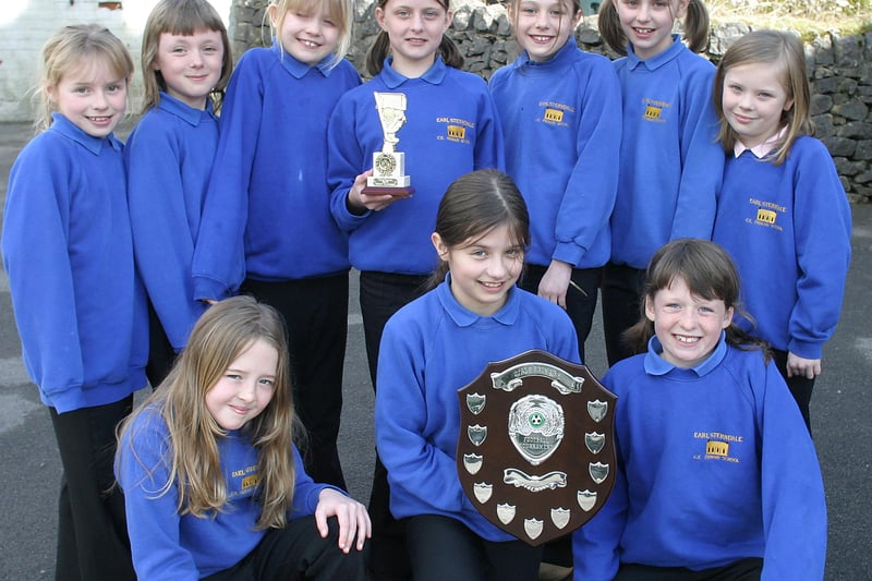Earl Sterndale's victorious girls football team