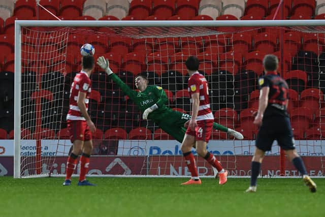 Grant Leadbitter's shot rockets into the top corner. Picture: Howard Roe/AHPIX