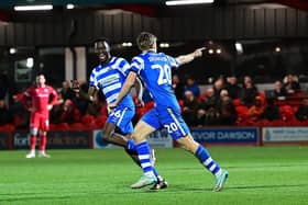 Joe Ironside celebrates his goal.