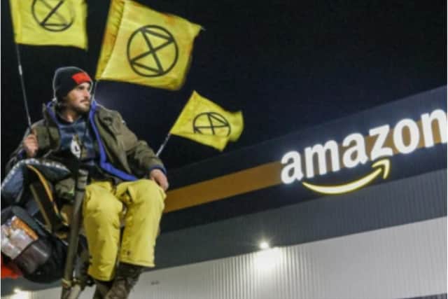 Extinction Rebellion protesters are targeting Amazon depots across the UK. (Photo: Extinction Rebellion).