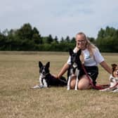 Olivia White and Mocha, Magic and Mika. Picture credit - Yulia Titovets - The Kennel Club