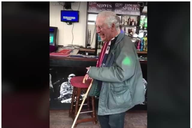 King Charles stars in the infamous Doncaster pub karaoke dancing video.