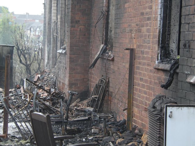 A home in Strauss Crescent, Maltby, destroyed by fire yesterday (SYFR)