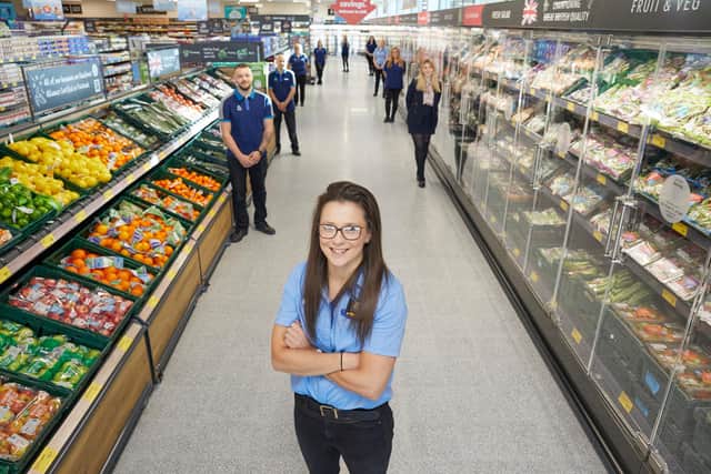 Aldi Kirk Sandall in Doncaster store manager Olivia Lambert welcomes  customers to her grand opening.