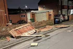 A fence was brought crashing down by Storm Jocelyn in Craithie Road, Intake. (Photo: Billy Hawkins).