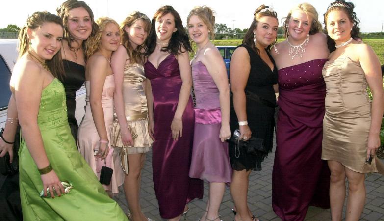 Group of girls from Edlington at prom in 2006.