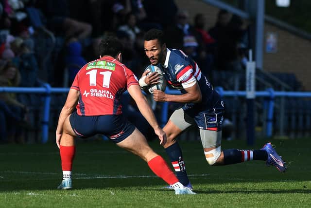 RFU Championship Doncaster Knights v London Scottish. Joe Ford wants to get Doncaster Knights' gamebreakers like Jordan Olowofela on the ball more often (Picture: Jonathan Gawthorpe)