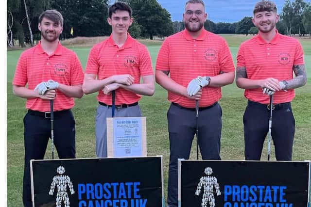 The four friends are taking on the golf challenge for Prostate Cancer.