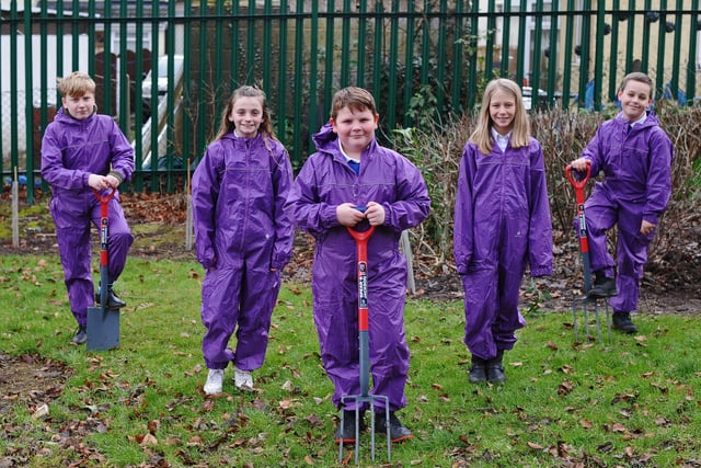 Year Six children pictured in the Forest School. Picture: NDFP-26-01-21-OutwoodWoodlands 2-NMSY