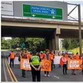 Just Stop Oil activists held a slow walk demo in Leeds.