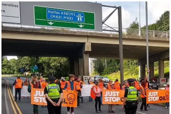 Just Stop Oil activists held a slow walk demo in Leeds.