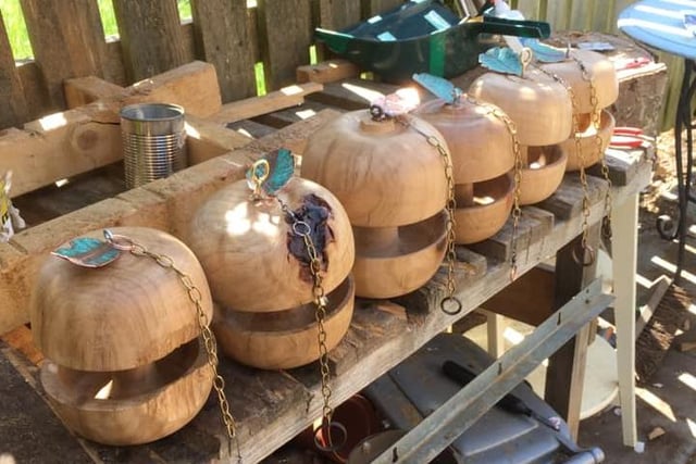 Attract birds to your garen and give them them some much-needed winter sustenance with these hand-crafted apple core feeders. Made to order from recycled oak, and sold through 'Made in Midlothian' as well as Facebook Marketplace, they cost £40.