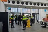 A heavy police presence remains at Doncaster College following yesterday's incident which saw six men arrested after a knife brawl.