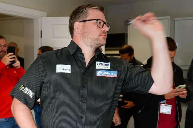 Professional darts player James Wade takes on the concrete mixer challenge at Jewson Doncaster
Photo: Professional Images/@ProfImages