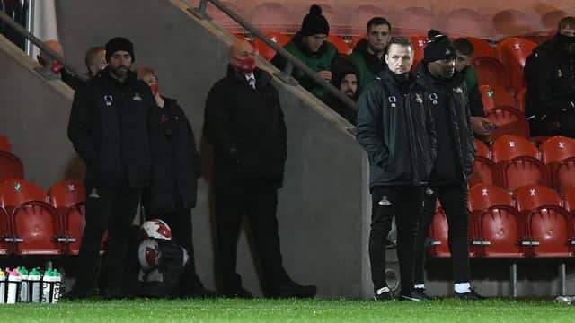 Gary McSheffrey stands on the sidelines for the first time as Doncaster Rovers caretaker boss