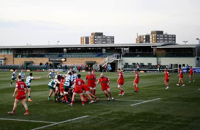Doncaster Knights in action at Ealing Trailfinders last year. Photo: Alex Davidson/Getty Images