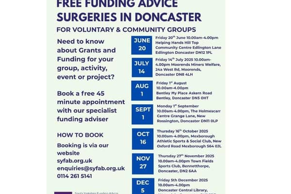 The seven free funding advice surgeries.