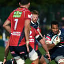 Doncaster Knights' Jordan Olowofela scored his 13th try of the season in the win over Caldy (Picture: Jonathan Gawthorpe)