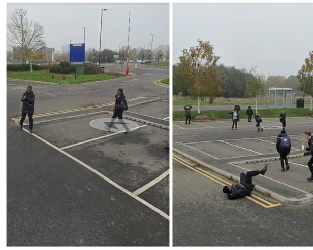 The youngster's fall on camera was caught by Google Maps. (Photo: Google).