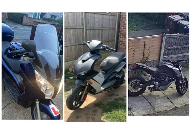 The Honda FES125, Lexmoto Diablo and Honda CBF125 have all been stolen in Doncaster in recent days.