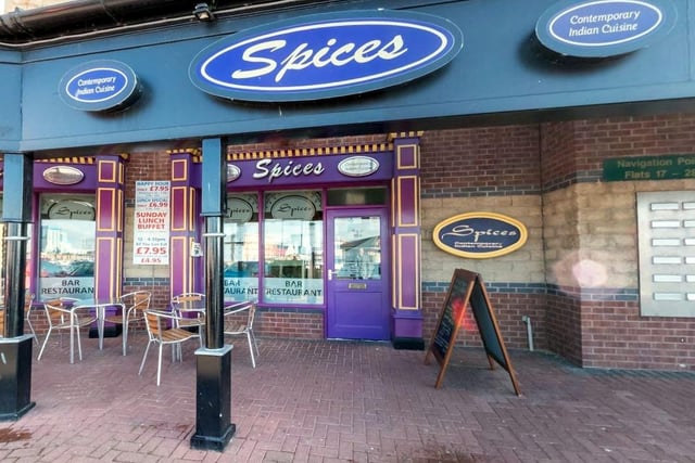 Spices on Hartlepool Marina scored an average of four out of five after more than 300 reviews on the website. One diner said: "Everything we ordered was lovely" and another said they would visit again. Picture Google.