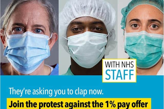 People are being urged to protest against the NHS pay rise.