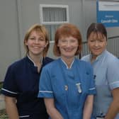 Nurses outside their new base next to Carcroft Working Men's Club in 2005 were Carcroft district nurses Sarah West, Maggie Gallagher, Clare Huby and Kathryn Mackintosh.