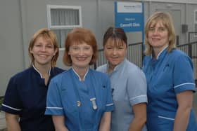 Nurses outside their new base next to Carcroft Working Men's Club in 2005 were Carcroft district nurses Sarah West, Maggie Gallagher, Clare Huby and Kathryn Mackintosh.