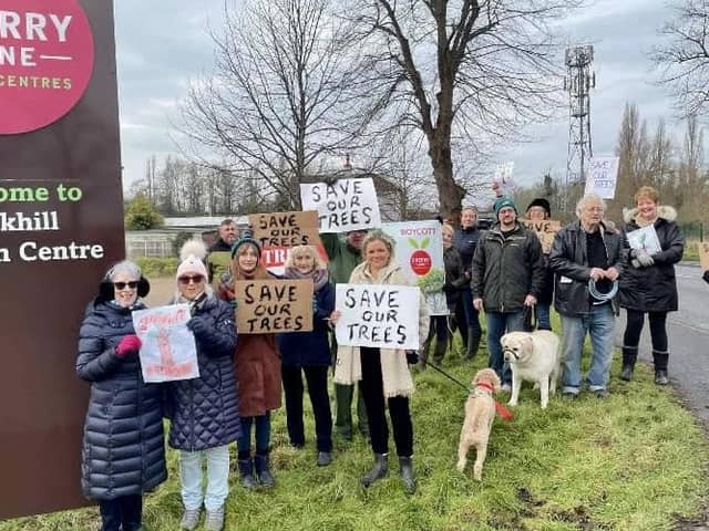 The protestors in Tickhill today.