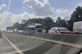 Traffic on the A1 is currently at a standstill.
