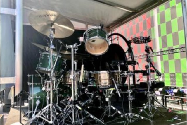 Drummer Ronnie Vannucci Jr''s kit.