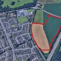 The area highlighted is where the 182 homes would be built between Doncaster Road, Warning Tongue Lane and the M18.