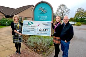 Clare Durose, from Armthorpe, ran this year’s Manchester Marathon in an impressive 5 hrs 4mins and 28 seconds (Clare second right)