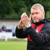 Grant McCann applauds the Rovers fans after the win over Rossington. Picture: Howard Roe/AHPIX LTD