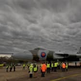 Visitors taking part in a Vulcan runway tour in March