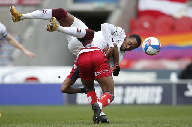 Jason Lokilo is wiped out by Northampton's Mickel Miller. Picture: Ed Sykes/AHPIX