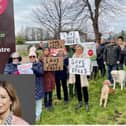Save The Trees campaigners with (inset) Sally Jameson.