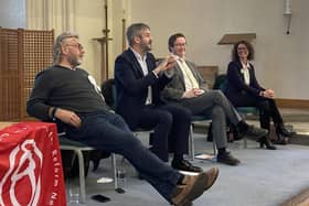 (L-R) Simon Biltcliffe - Yorkshire Party, Oliver Coppard - Labour, Joe Otten -Liberal Democrats and Bex Whyman - Green Party. Credit: George Torr/LDRS