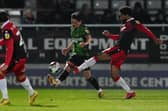 James Brown gets the ball forward. Picture: Howard Roe/AHPIX LTD