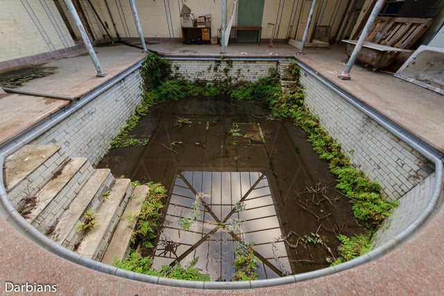 Mud and trees were excavated from the decaying thermal bath room during the restoration. Photo by Darbians Photography