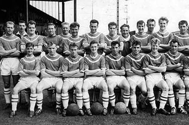 Doncaster Rovers 1959-60. Willie Nimmo, back row, fourth from left.