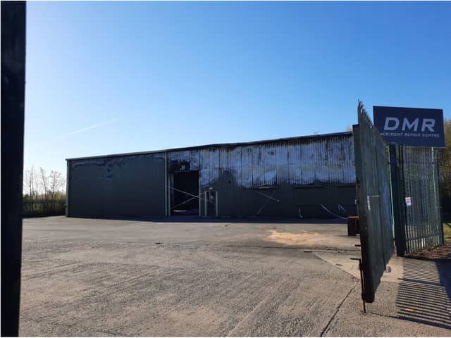 Fire ripped through the DMR accident repair centre.