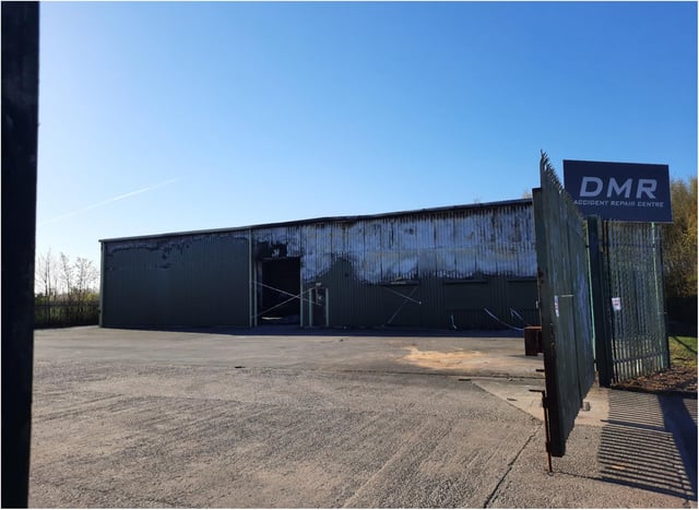Fire ripped through the DMR accident repair centre.