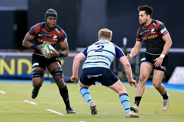 Saracens' Maro Itoje and Sean Maitland, pictured in action against Bedford, could line up against Knights on Sunday. Photo: David Rogers/Getty Images
