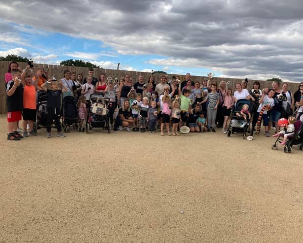 All the families enjoying their day out