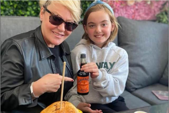 Singing sensation Sorayah Vivienne dropped into the Harewood to try the new burger.
