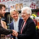 Yvette Cooper and Ros Jones met with traders on a visit to Doncaster Market.