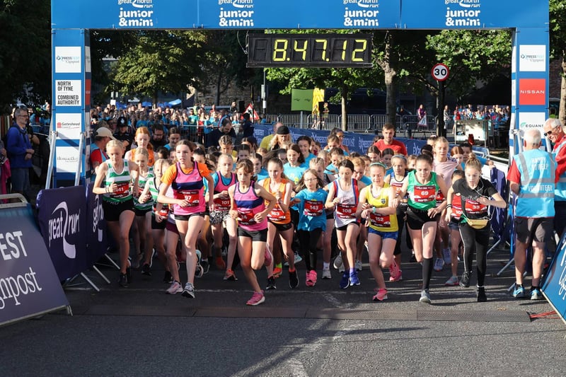 More than 5,000 young runners were due to compete in the Junior and Mini Great North Run events today ahead of the full Great North Run half marathon tomorrow