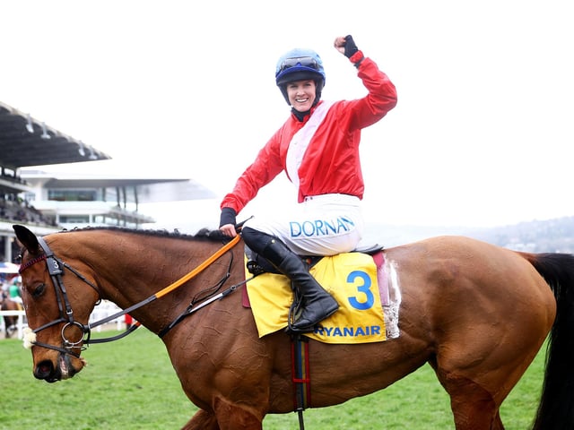 There is a school of thought that ENVOI ALLEN has never quite fulfilled the potential he showed when bursting on to the scene as an exciting Bumper horse in the winter of 2018. But this is a horse who won his first TWELVE races, including two here at the Festival, and has now landed EIGHT Grade Ones in total, including the Ryanair Chase under jockey Rachael Blackmore (pictured) last year. To repeat the dose on Thursday (2.50), the 10yo must defy an absence from the track of four months, but his trainer, Henry De Bromhead, reports him in rude health.